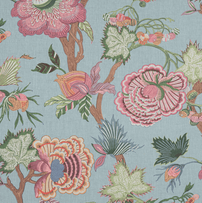 Tropical or folk like inspired floral fabric